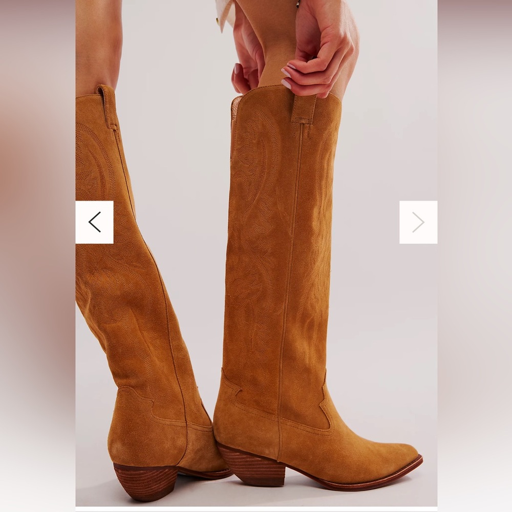 Jeffrey Campbell Tan Suede Knee-High Boots - Picture 4 of 6